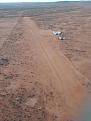 Stephens Creek airstrip. I dropped my phone after taking this photo, happily I found it and it works (bit smashed though!) The cross strip is at the top of the image.